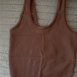 Aerie Ribbed Tank Top - Tan